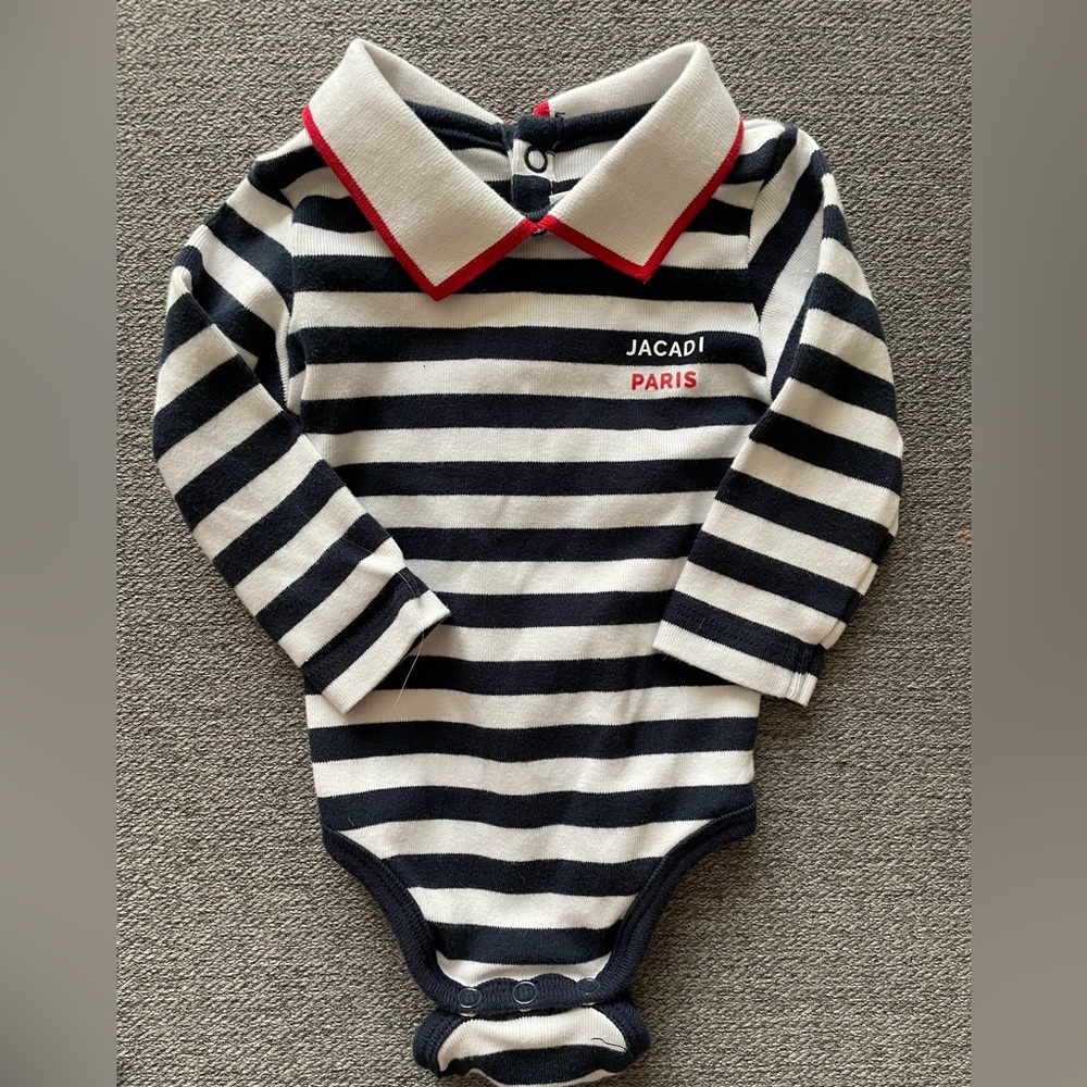 Jacadi overall and collared onesie - Picture 2 of 6